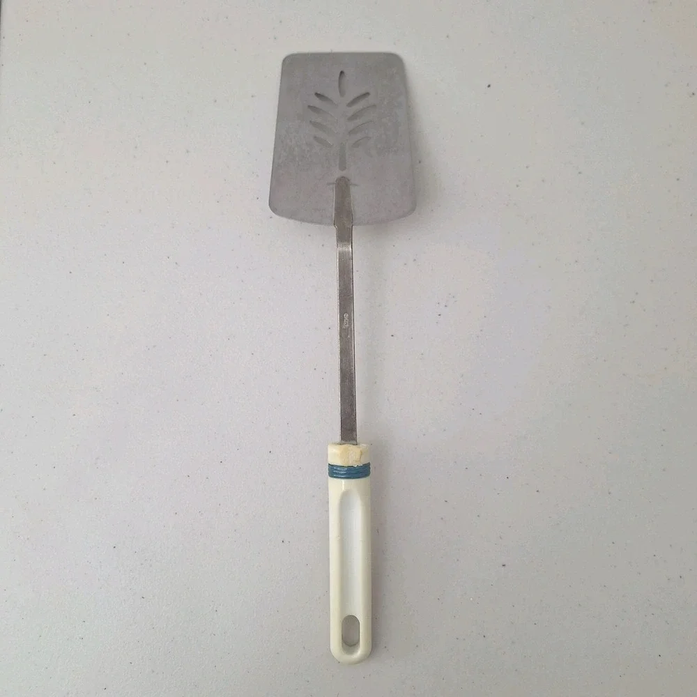 Vintage MCM 'HARVEST WHEAT' Slotted Spatula Handle Stainless Steel 14